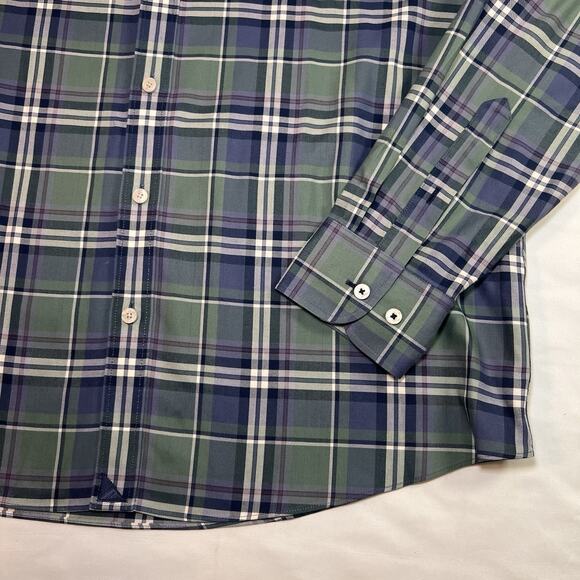 UNTUCKit Shirt Size XL Green Blue Plaid Wrinkle Free Tempranillo Button LS 40326 - Picture 4 of 13